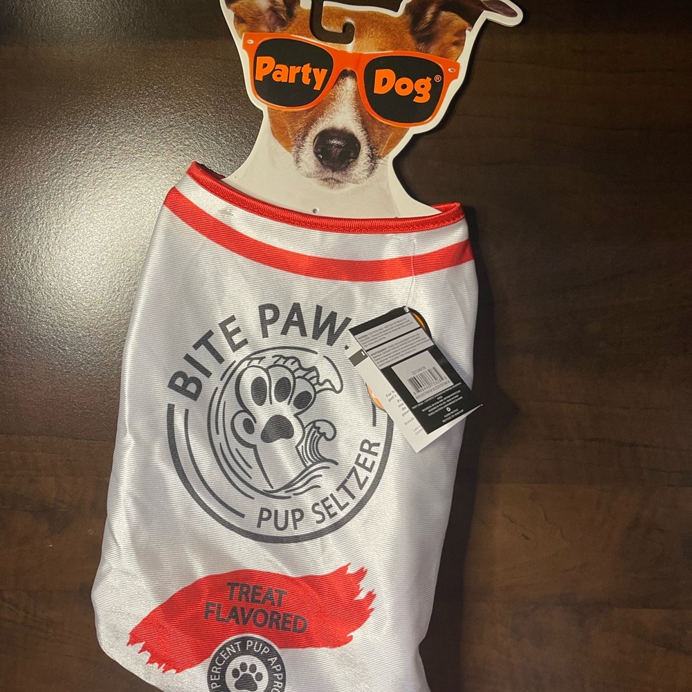 Pup Seltzer Dog Costume - Red and White
